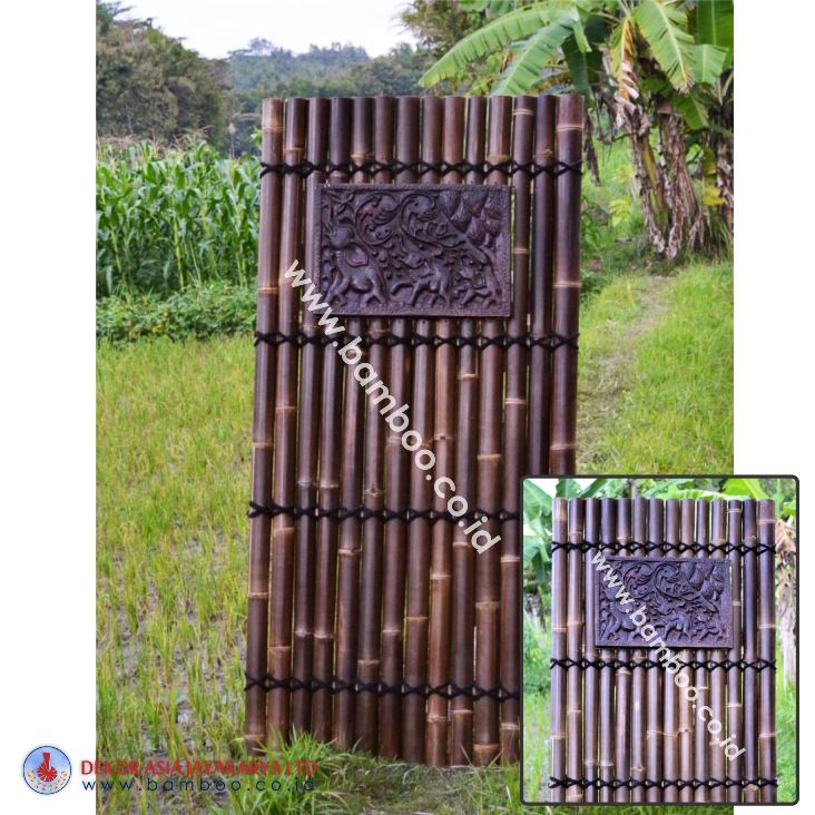 Black Bamboo Half Raft Panel - Bamboo Panels